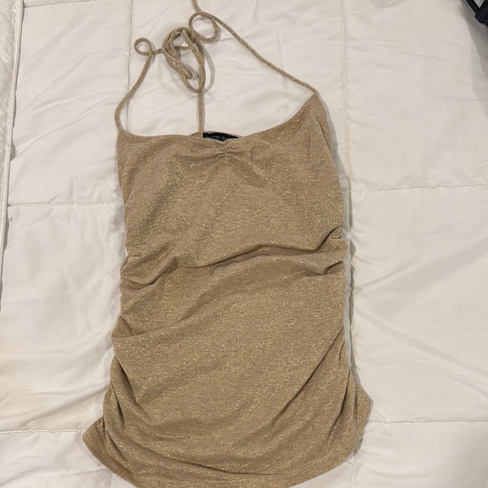 Vintage Guess Gold Glitter Halter Top